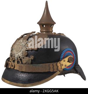 Ein kaiserlicher deutscher Spike-Helm für Soldaten der Oldenburger 91. Infanterie, FREI VON EIGENTUM Stockfoto