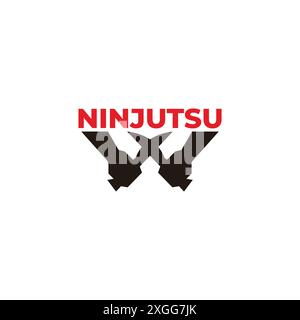 Buchstabe W ninjutsu Stichmesser Kampf Symbol Logo Vektor Stock Vektor