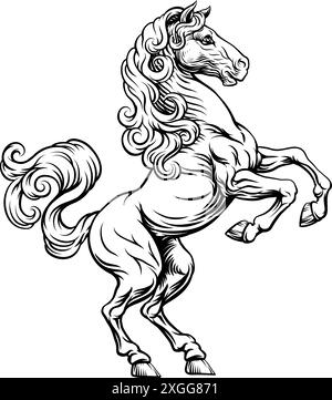 Pferdewappen-heraldische Heraldik Stock Vektor