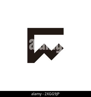 Letter cn einfache geometrische Linie Logo-Vektor Stock Vektor