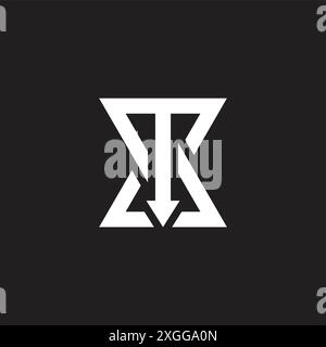 Buchstabe ta Pfeil verbundene Dreiecke einfacher Logo-Vektor Stock Vektor