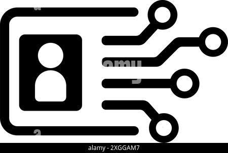 Illustration des Vektorsymbols für digitale ID ( digitale Identität ) Stock Vektor