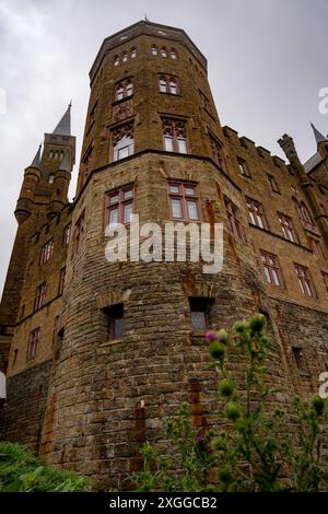 Hohenzollern, Schloss Hohenzollern, Schloss, Hügel, Mauern, Mauer, Burgmauer, altes Schloss, Geschichte, Mittelalter, Ritterburg, Ritter, Könige Stockfoto