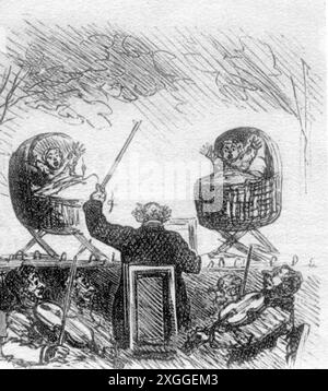 theater / Theater, Oper, 'Tannhaeuser', von Richard Wagner, Pariser Premiere, Karikatur, Zeichnung, von Cham, das URHEBERRECHT DES KÜNSTLERS MUSS NICHT GELÖSCHT WERDEN Stockfoto