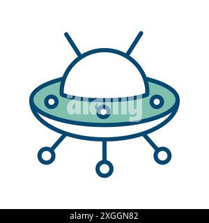 ufo-Symbolvektor-Designvorlage in weißem Hintergrund Stock Vektor