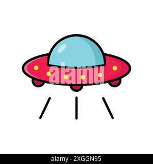 ufo-Symbolvektor-Designvorlage in weißem Hintergrund Stock Vektor