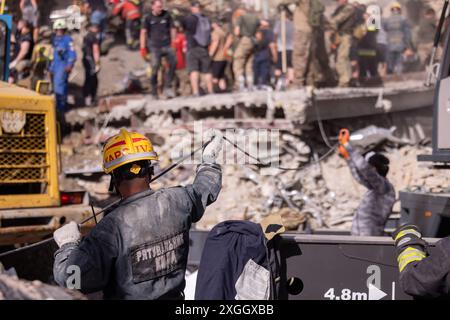 Kiew, Ukraine, Juli 08-2024. Okhmatdyt Kinderkrankenhaus nach einem direkten russischen Raketenangriff auf die Einrichtung. Quelle: Zachary Tarrant/Alamy Live News Stockfoto