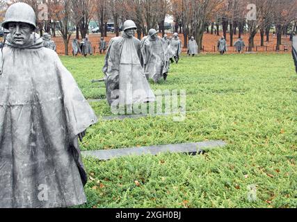 Einige der Statuen von US-Soldaten aus dem Korean war Veterans Memorial, West Potomac Park, Washington DC, USA Stockfoto