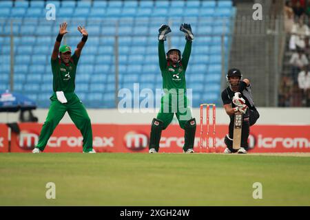 Bangladesch-Neuseeland One Day Inter National (ODI) fünf und letzte Spiele von fünf Spielserien im Sher-e-Bangla National Cricket Stadium in Mirpur, DH Stockfoto