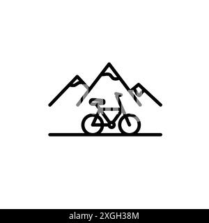 Biking Mountain Icon Vektor-Logo-Set-Kollektion oder Bundle Pack-Gruppe Stock Vektor