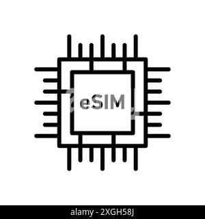 ESIM-Symbol Vektor-Logo-Set Sammlung oder Bündelpackung Stock Vektor