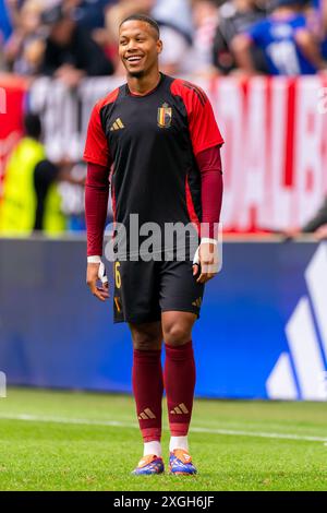 Düsseldorf, Deutschland. Juli 2024. DÜSSELDORF, DEUTSCHLAND - 1. JULI: Aster Vranckx (Belgien) beim Achtelfinale der UEFA EURO 2024 zwischen Frankreich und Belgien am 1. Juli 2024 in der Düsseldorfer Arena. (Foto: Joris Verwijst/BSR Agency) Credit: BSR Agency/Alamy Live News Stockfoto