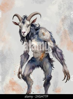 Evil Wendigo / Jersey Devil Cryptid Illustration Stockfoto