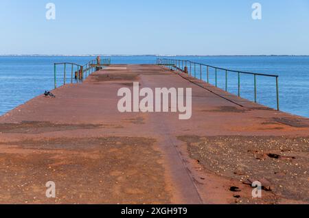 Pier am Tejo bei Belem, Lissabon, Portugal Stockfoto