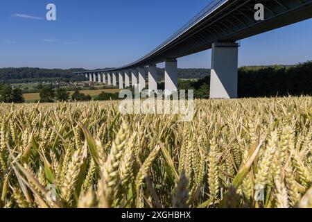 Die Mintarderbrücke überquert die Ruhr bei Mühlheim Stockfoto