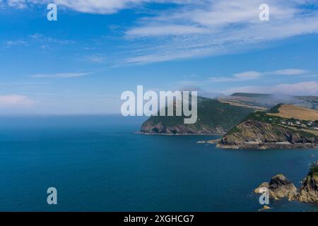 Der Blick von den Klippen auf Combe Martin Bay, Ilfracombe, North Devon Stockfoto