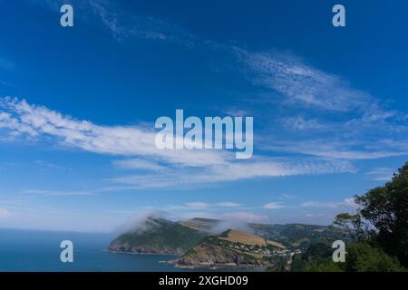 Der Blick von den Klippen auf Combe Martin Bay, Ilfracombe, North Devon Stockfoto