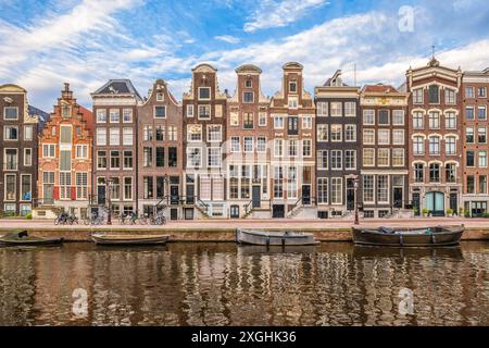 Landschaft von Leidsegracht, einem Kanal in Amsterdam, Niederländisch, Niederlande Stockfoto