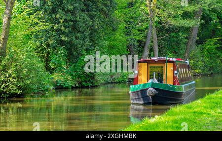 Canal Longboat, Barge, Hopwas Canal Stockfoto