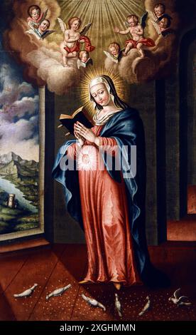 Religion, Christentum, Madonna / Maria mit Kind, Maria erwartend, Traunstein, Öl auf Leinwand, ADDITIONAL-RIGHTS-CLEARANCE-INFO-NOT-AVAILABLE Stockfoto