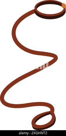 Die braune Lederleine liegt auf dem Boden und wartet auf einen Hund, der läuft Stock Vektor