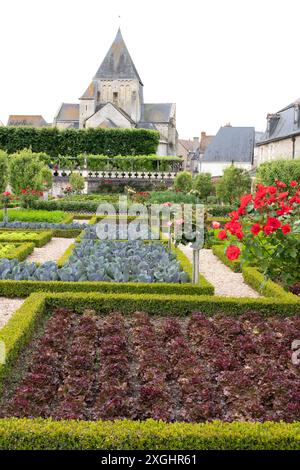 Dekorativer Gemüsegarten, Chateau de Villandry Stockfoto