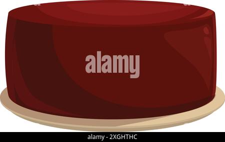 Großer, runder Schokoladenkuchen wartet auf die Feier auf weißem Hintergrund Stock Vektor
