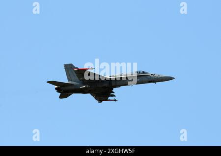 Finnische Luftwaffe F/A-18C „Hornet“ auf der RIAT, 2015. Stockfoto