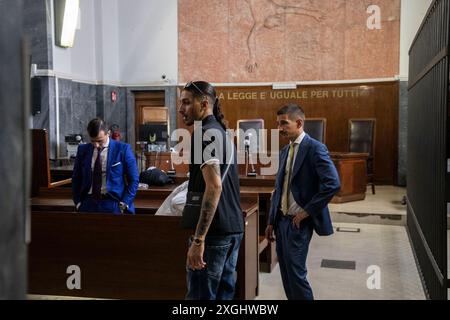 Mailand, Italien. Juli 2024. In Centro alla foto Baby Gang Milano - Italia - Cronaca Marted&#xec;, 09 Luglio, 2024 (Foto di Marco Ottico/Lapresse) Baby Gang Trapper Appeals Trial in Shooting Case Mailand, Italien - Nachrichten Dienstag, 09. Juli 2024 (Foto: Marco Ottico/Lapresse) Credit: LaPresse/Alamy Live News Stockfoto