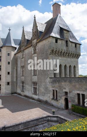 Westfassade des Château de Langeais Stockfoto