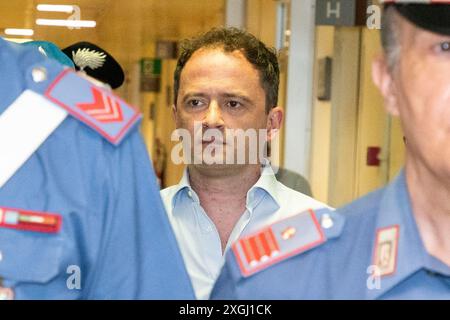 Mailand, Italien. Juli 2024. Nella foto Alberto GenoveseMilano - Italia - Cronaca Marted&#xec;, 09 Luglio, 2024 (Foto di Marco Ottico/Lapresse) Alberto GenoveseAusscheiden aus dem Gerichtssaal nach dem Urteil Mailand, Italien - Nachrichten Dienstag, 09. Juli 2024 (Foto: Marco Ottico/Lapresse) Credit: LaPresse/Alamy Live News Stockfoto