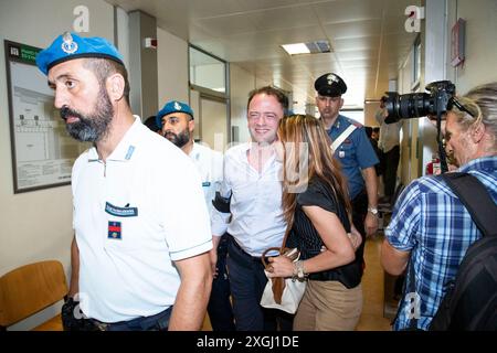 Mailand, Italien. Juli 2024. Nella foto Alberto GenoveseMilano - Italia - Cronaca Marted&#xec;, 09 Luglio, 2024 (Foto di Marco Ottico/Lapresse) Alberto GenoveseAusscheiden aus dem Gerichtssaal nach dem Urteil Mailand, Italien - Nachrichten Dienstag, 09. Juli 2024 (Foto: Marco Ottico/Lapresse) Credit: LaPresse/Alamy Live News Stockfoto