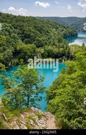 Perlmutt Blue Plitvicer Seen Wasserfälle und Pools, Kroatien Stockfoto