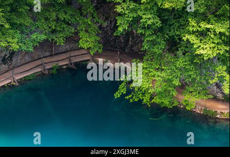 Perlmutt Blue Plitvicer Seen Kroatien Stockfoto