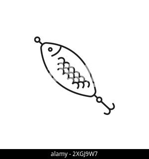 Bait Fishing Minnow Symbol Vektor Logo Set Sammlung für Web App ui Stock Vektor