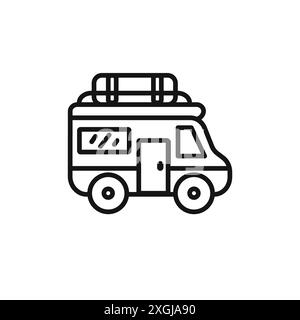 Camping Car Symbol Vektor Logo Set Sammlung für Web App ui Stock Vektor