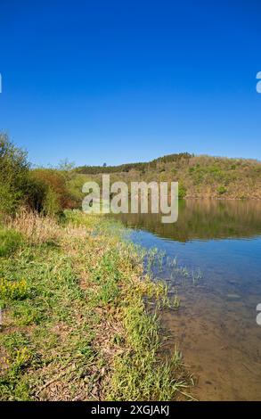 Europa, Luxemburg, Insenborn, Lac Sure in Plage de Burfelt Stockfoto