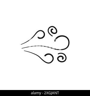 Blowing Wind Symbol Vector Logo Set Sammlung für Web App ui Stock Vektor