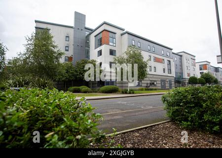 Unite Students bietet Studentenunterkünfte in Medway, Kent, in der Nähe des Campus in Chatham. Bekannt als Pier Quays, liegen die Wohnungen in der Nähe des River Medway und der Städte Gillingham, Chatham, Rainham und Strood. Stockfoto