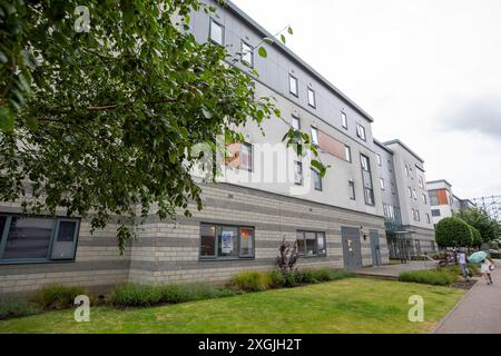 Unite Students bietet Studentenunterkünfte in Medway, Kent, in der Nähe des Campus in Chatham. Bekannt als Pier Quays, liegen die Wohnungen in der Nähe des River Medway und der Städte Gillingham, Chatham, Rainham und Strood. Stockfoto