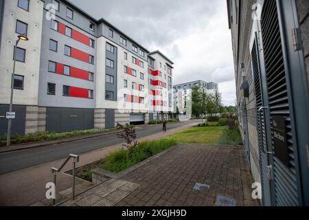 Unite Students bietet Studentenunterkünfte in Medway, Kent, in der Nähe des Campus in Chatham. Bekannt als Pier Quays, liegen die Wohnungen in der Nähe des River Medway und der Städte Gillingham, Chatham, Rainham und Strood. Stockfoto
