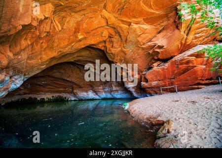 Die Cave Lakes Canyon Ranch bietet ein einzigartiges Aufenthalt- und Spielerlebnis mit exklusiven Abenteuern vor Ort in Kanab, Utah Stockfoto