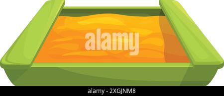 Sandkasten gefüllt mit Sand für Outdoor-Spaß für Kinder Stock Vektor