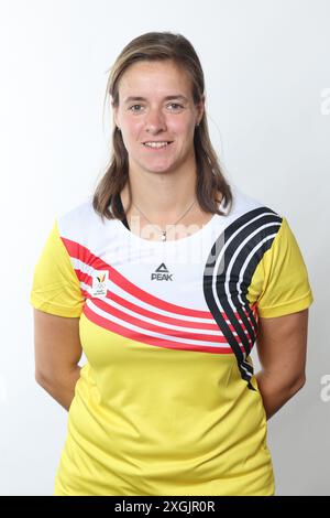 Brüssel, Belgien Juli 2024. Sanne Melsen wurde während eines Fotoshootings für das belgische Olympische Komitee BOIC – COIB vor den Olympischen Spielen 2024 in Brüssel am Dienstag, den 9. Juli 2024, aufgenommen. BELGA PHOTO VIRGINIE LEFOUR Credit: Belga News Agency/Alamy Live News Stockfoto