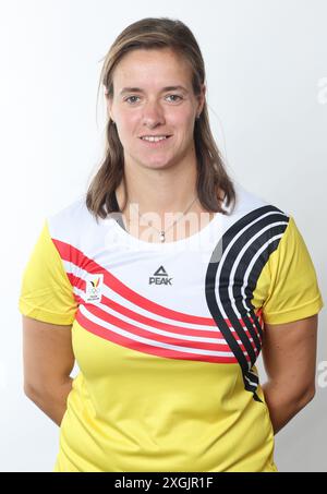 Brüssel, Belgien Juli 2024. Sanne Melsen wurde während eines Fotoshootings für das belgische Olympische Komitee BOIC – COIB vor den Olympischen Spielen 2024 in Brüssel am Dienstag, den 9. Juli 2024, aufgenommen. BELGA PHOTO VIRGINIE LEFOUR Credit: Belga News Agency/Alamy Live News Stockfoto