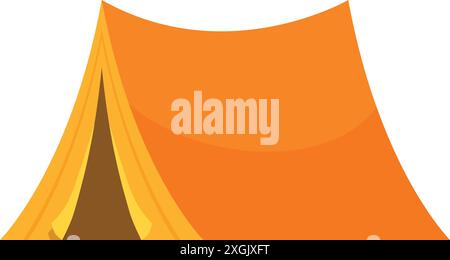 Orange Camping Zelt bietet Schutz und Platz zum Schlafen auf einem Sommercamping Stock Vektor