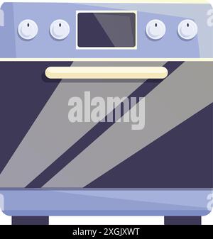 Moderner Elektroofen mit digitalem Display zum Kochen köstlicher Mahlzeiten Stock Vektor