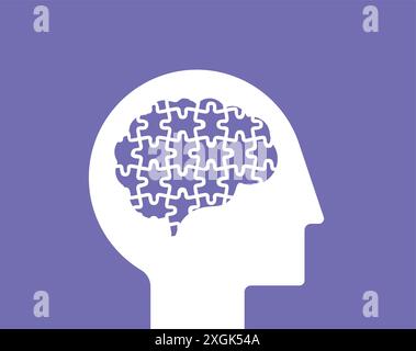 Psychische Gesundheit Puzzle Demenz Illustration Stock Vektor