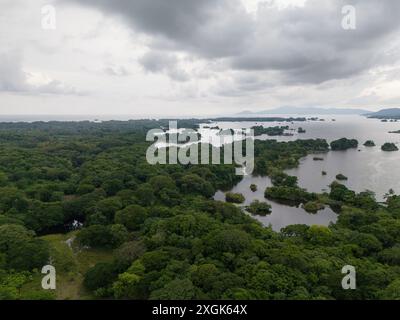 Viele kleine Inseln in Nicaragua See aus der Luft mit Drohnen Stockfoto