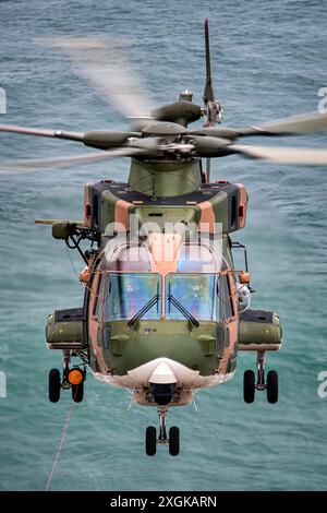 Portugiesischer Hubschrauber der Luftwaffe „Esquadra 751“ EH101. Stockfoto